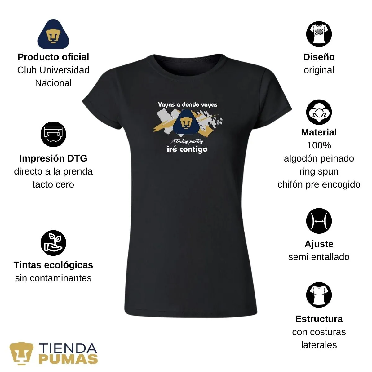 Playera Mujer Pumas UNAM vuelta