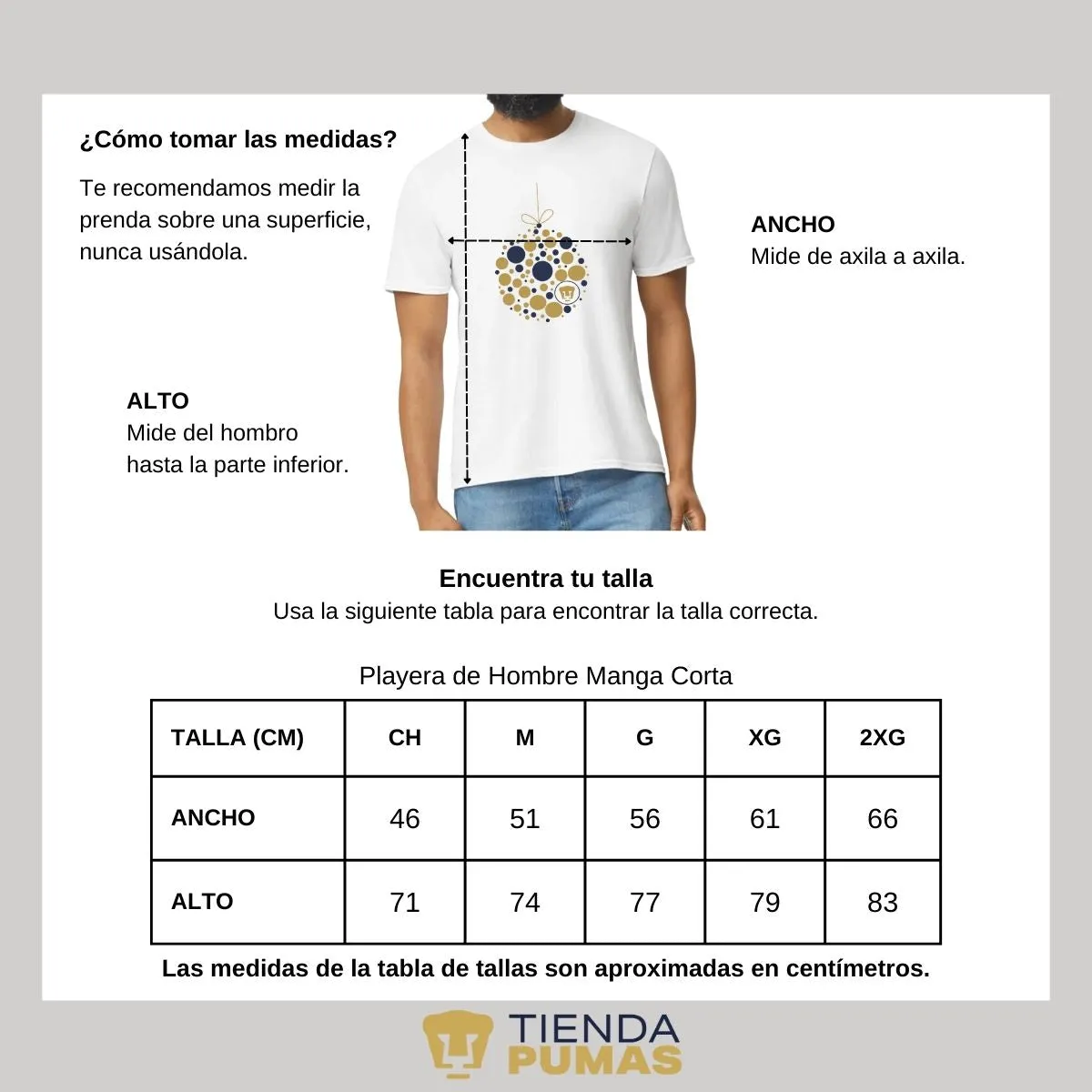 Playera Navidea Hombre Pumas UNAM Esfera