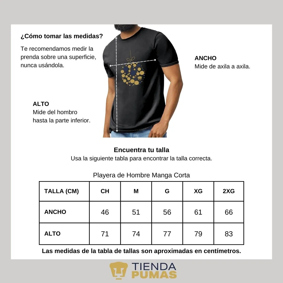 Playera Navidea Hombre Pumas UNAM Esfera