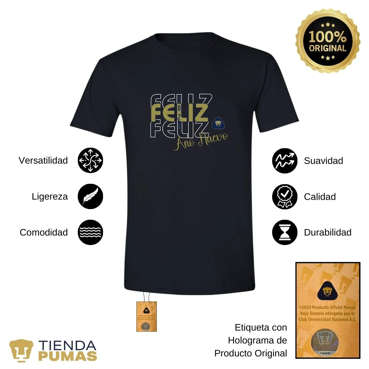 Playera Navidea Hombre Pumas UNAM Nuevo Ao