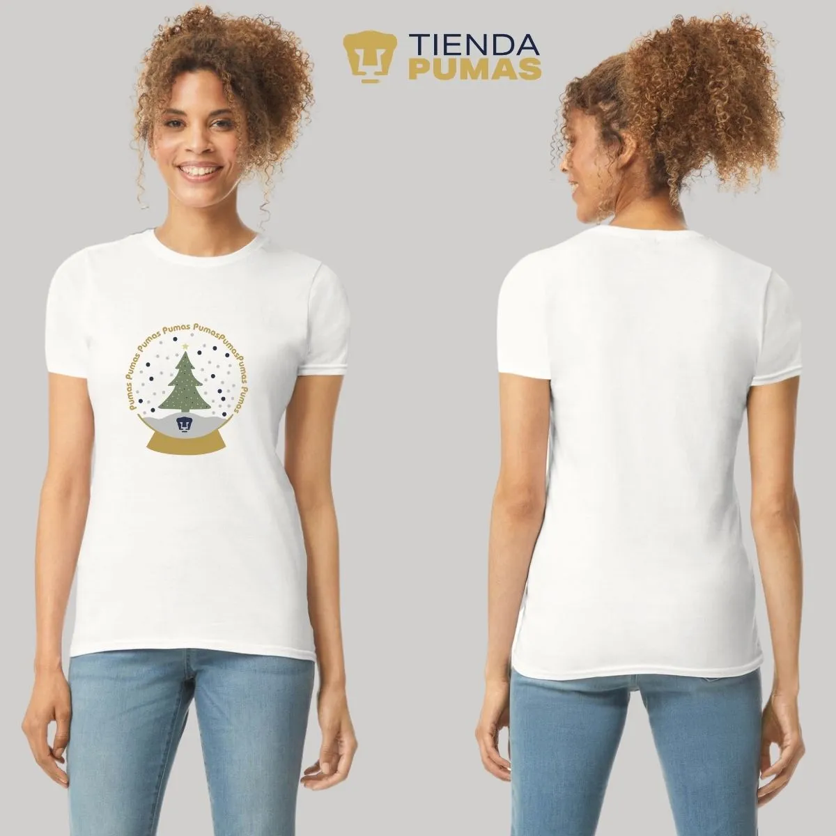 Playera Navidea Mujer Pumas UNAM Nieve