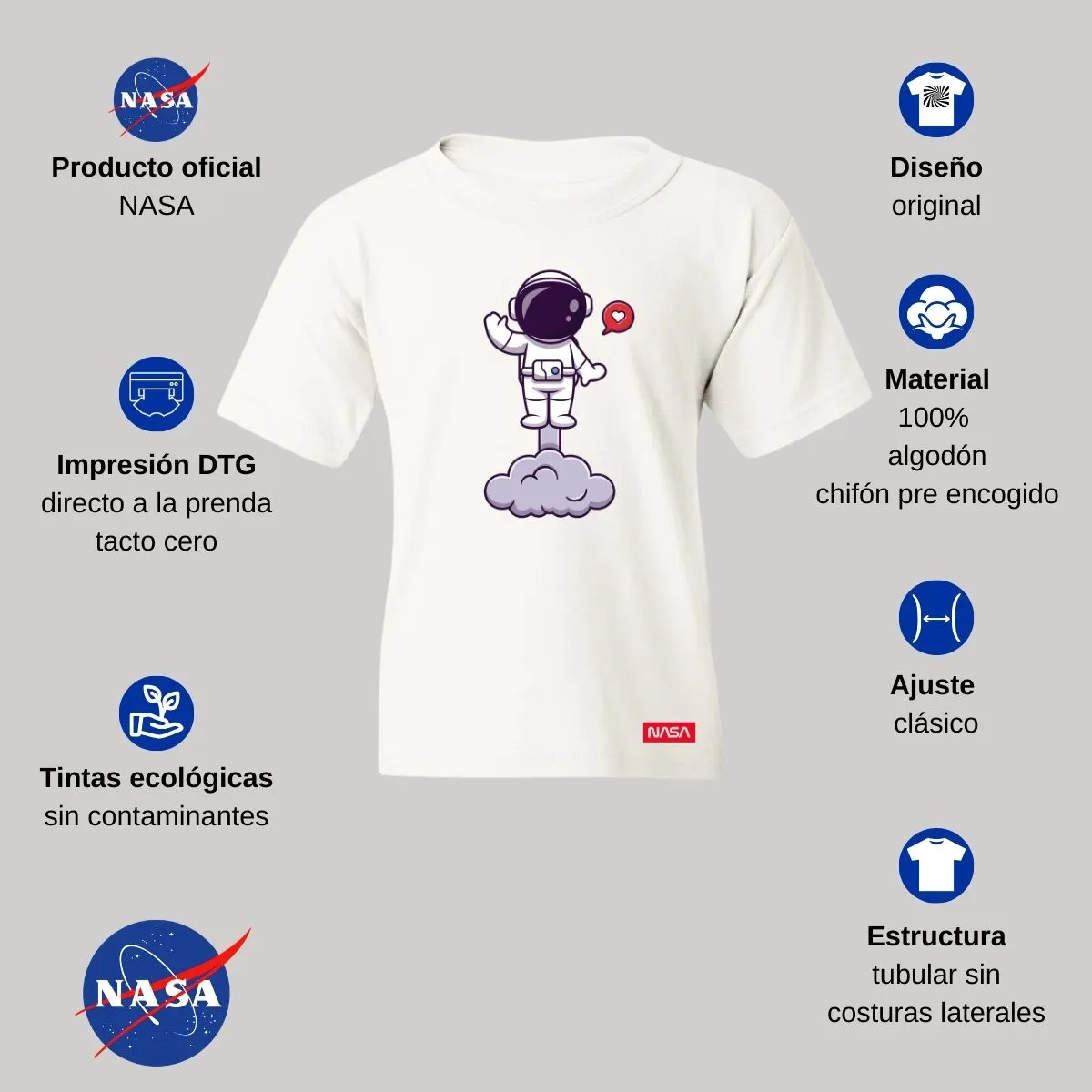 Playera Nios Nasa Nasa Astronauta Volando