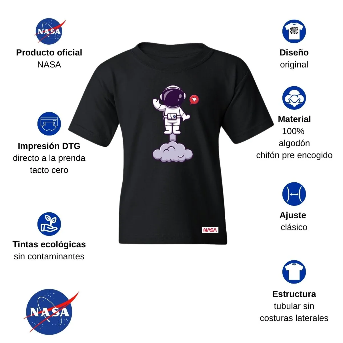 Playera Nios Nasa Nasa Astronauta Volando