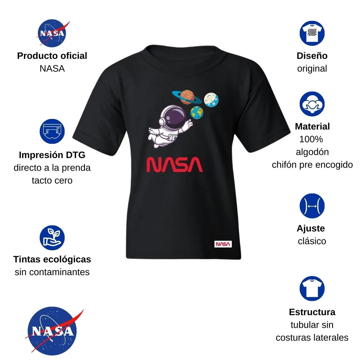 Playera Nios Nasa Nasa Astronauta