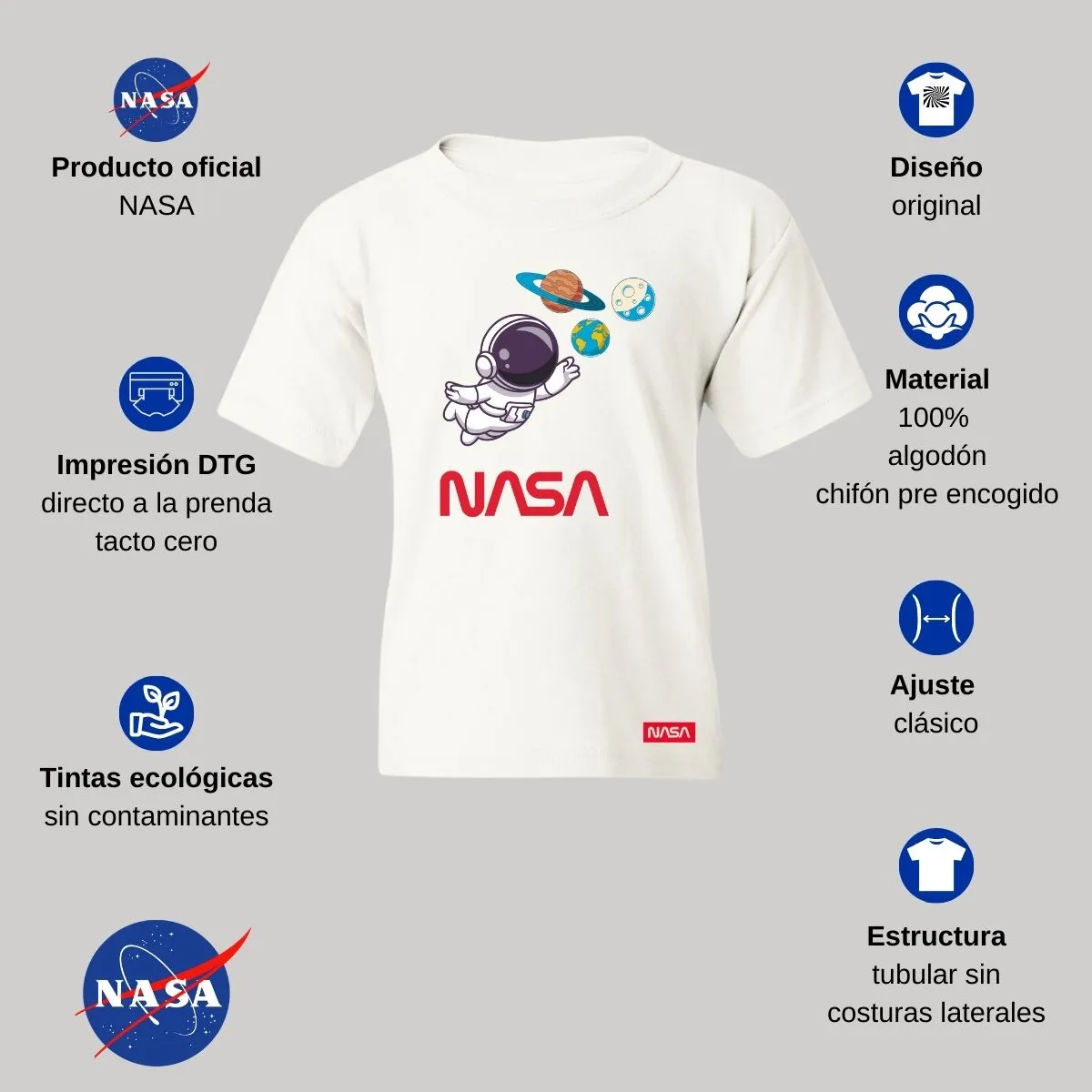 Playera Nios Nasa Nasa Astronauta