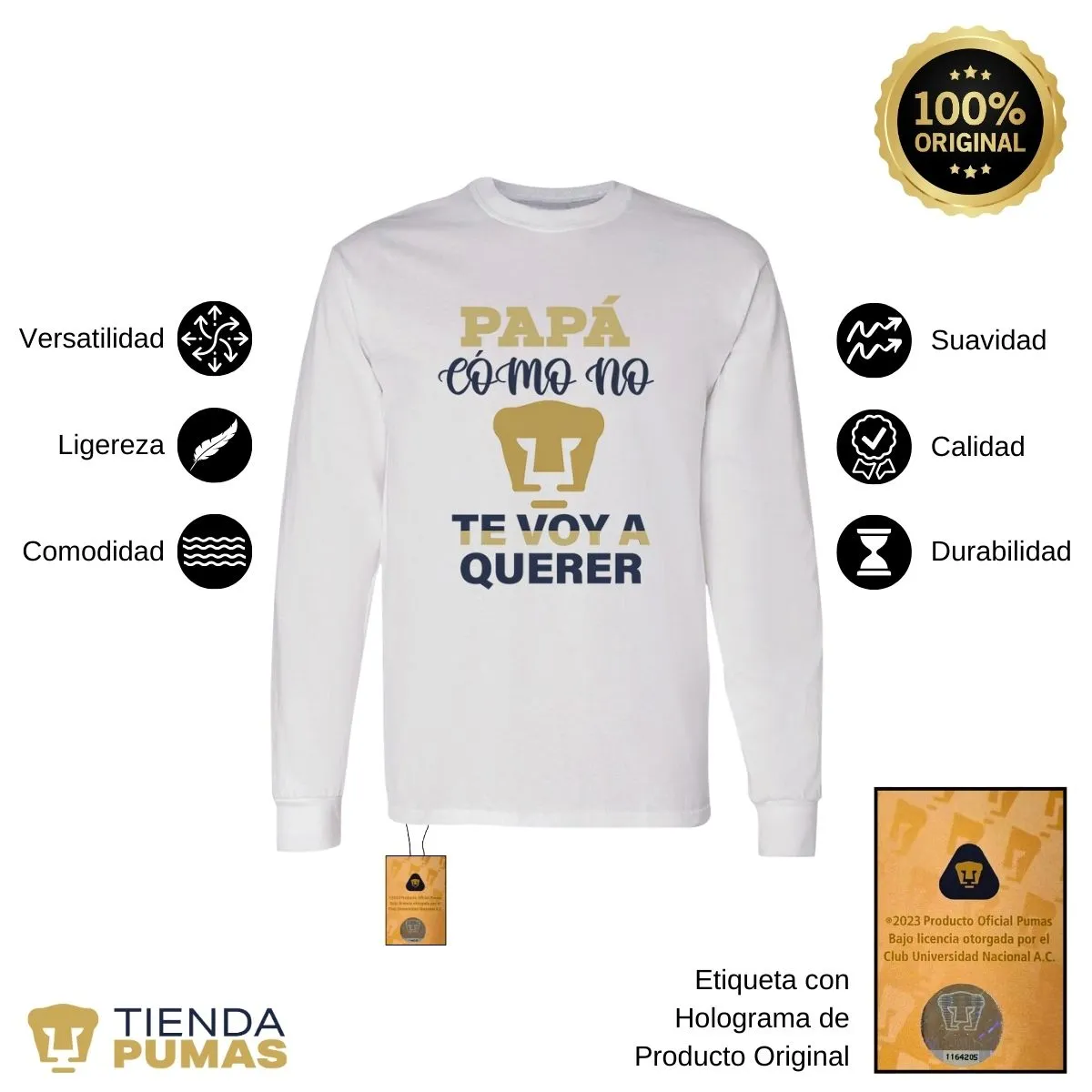 Playera Pumas Hombre Papá Cómo No Te Voy A Querer OD77421