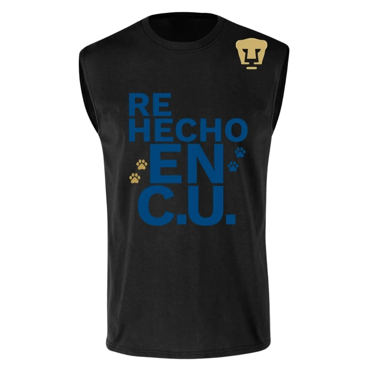 Playera Sin Manga Hombre Pumas UNAM Re Hecho en C.U.