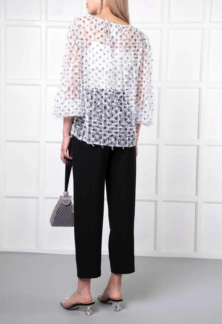 Polka Dot Tulle Blouse