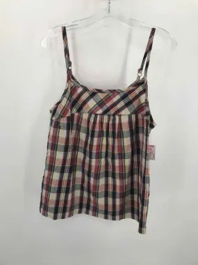 Pre-Owned Lucky Brand Red Size Large Plaid Tank Top