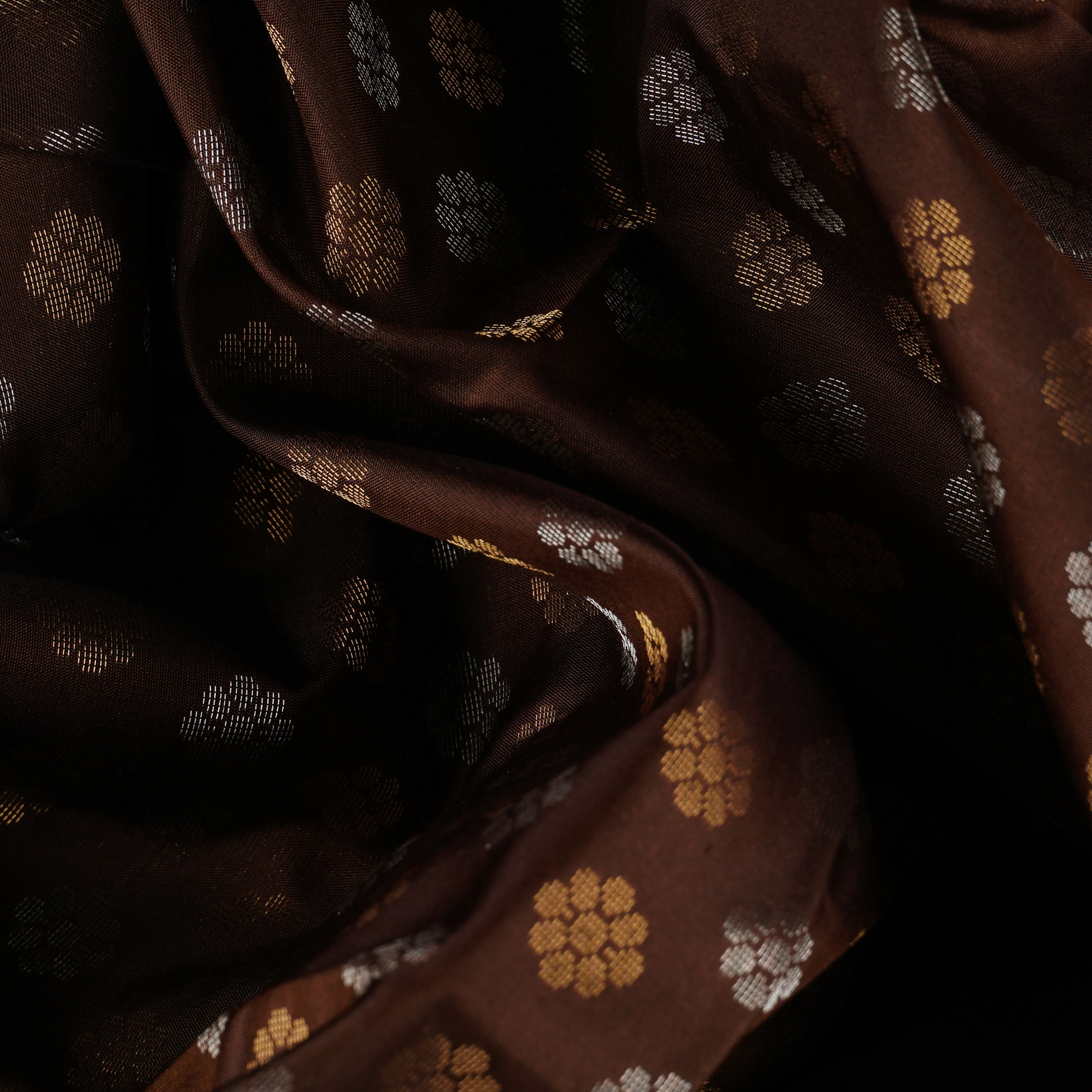 "Handwoven Brown Soft Silk Saree - 1839T006416DSC"