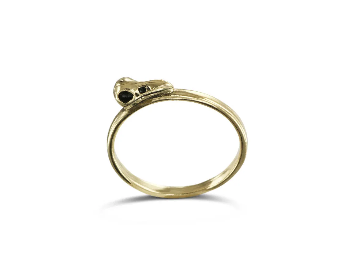 Raven Skull Stacking Ring - Bronze