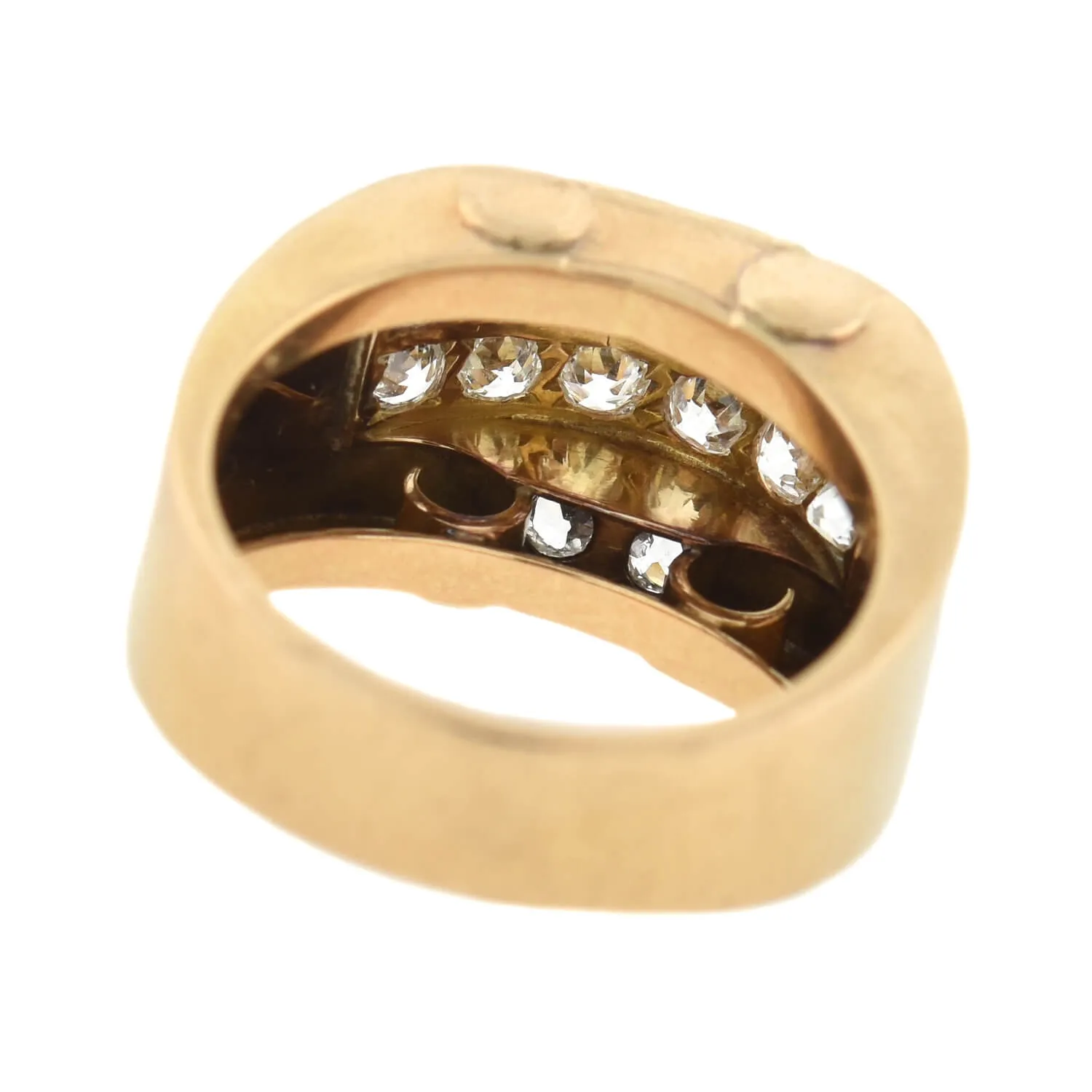 Retro 14kt/Platinum   Diamond Statement Ring