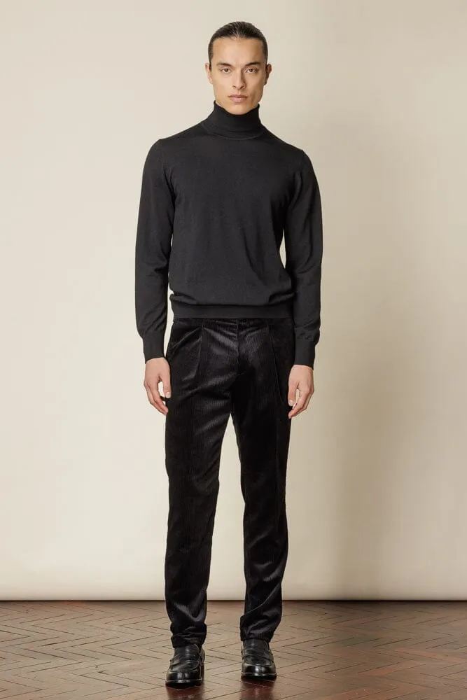 Roll Neck Merino Wool - Black