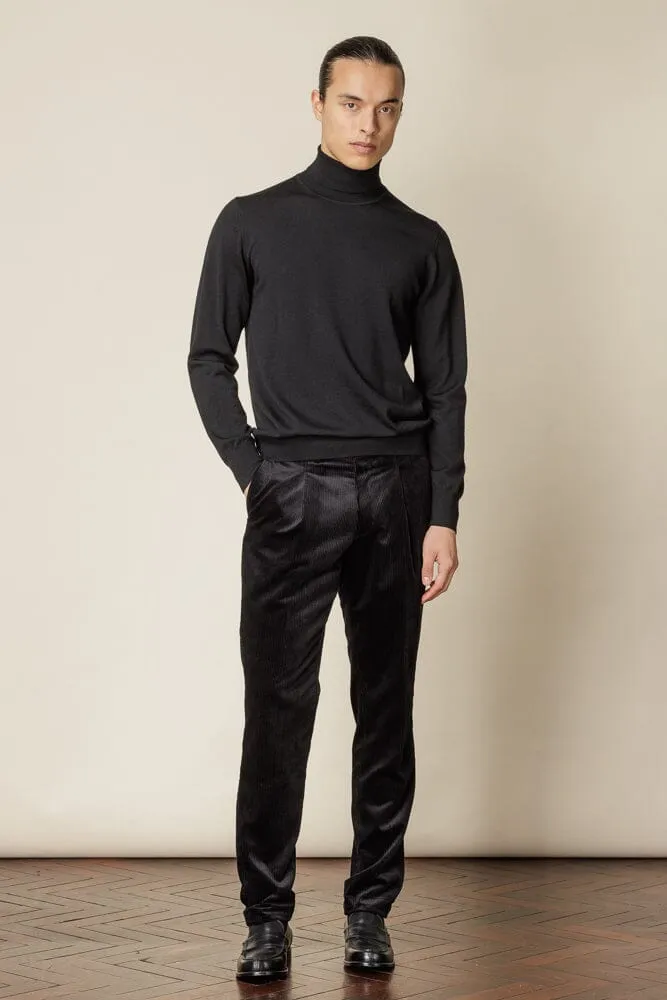 Roll Neck Merino Wool - Black