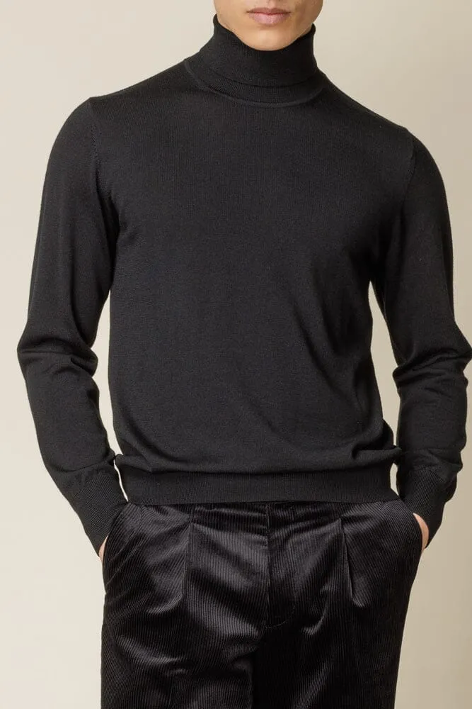 Roll Neck Merino Wool - Black