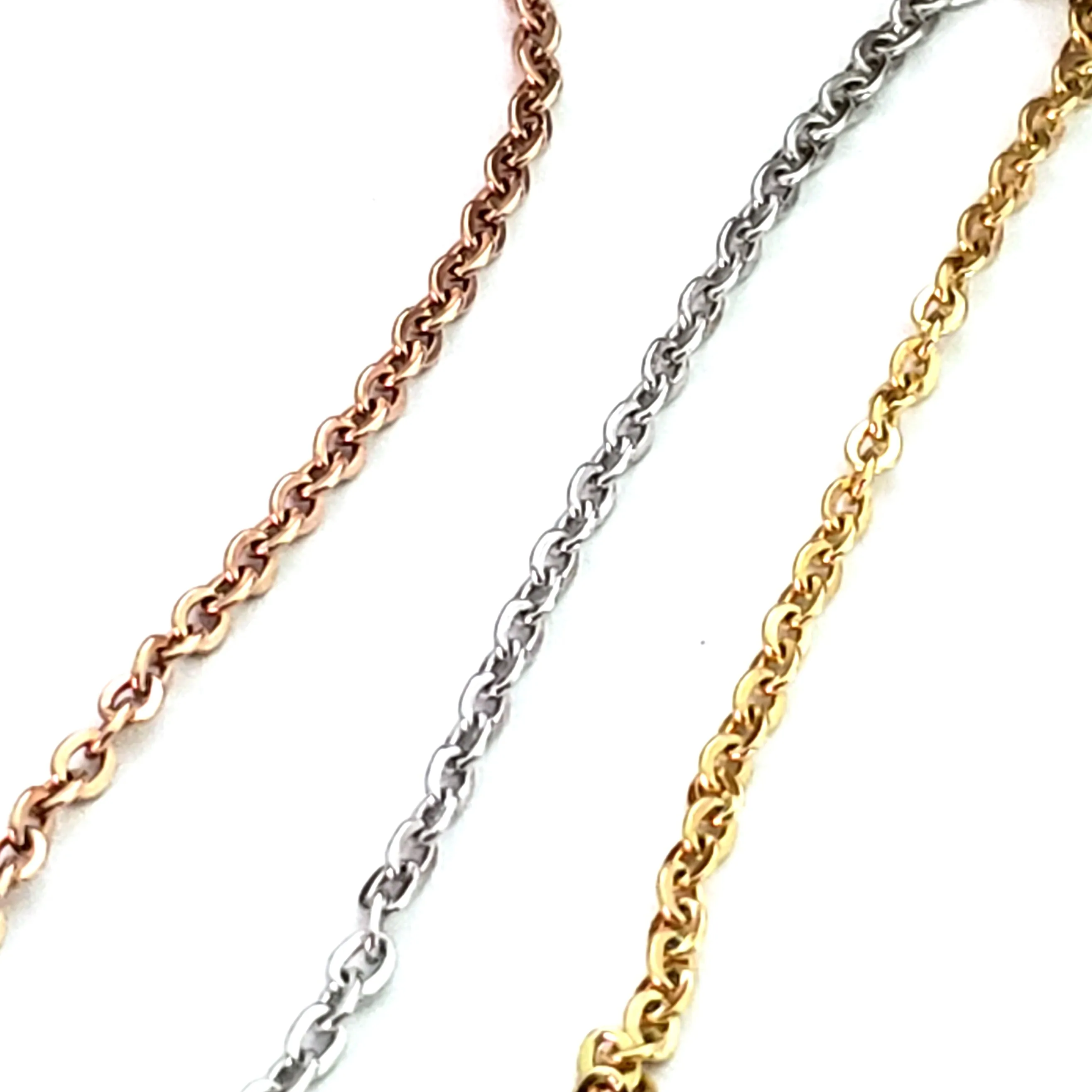 Rose Gold Stainless Chain, 3x2.5mm Flattened Oval Links, Bulk 20 Meters on a Spool, #1904 RG