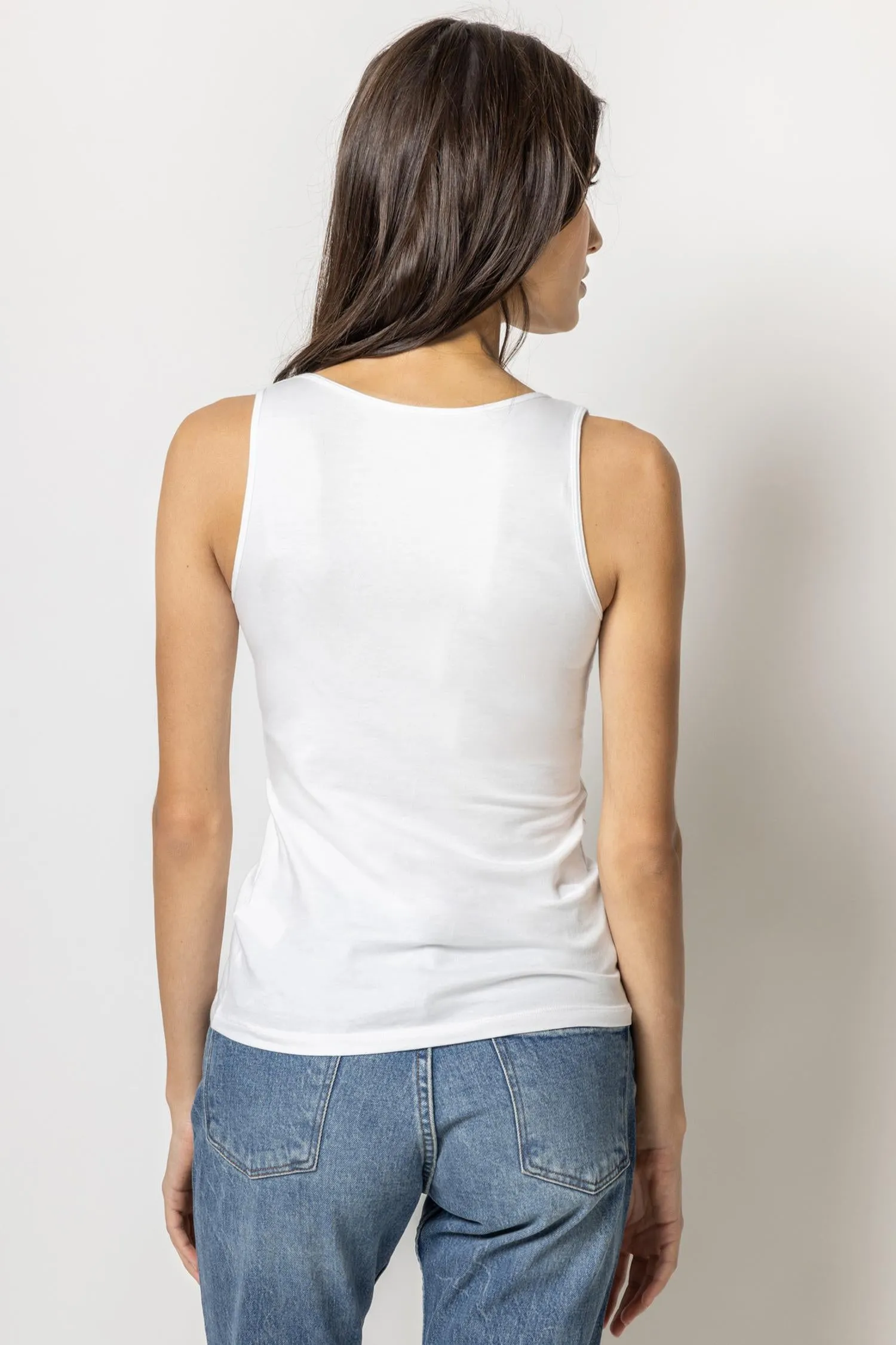 Scoop Layering Tank in white by Lilla P