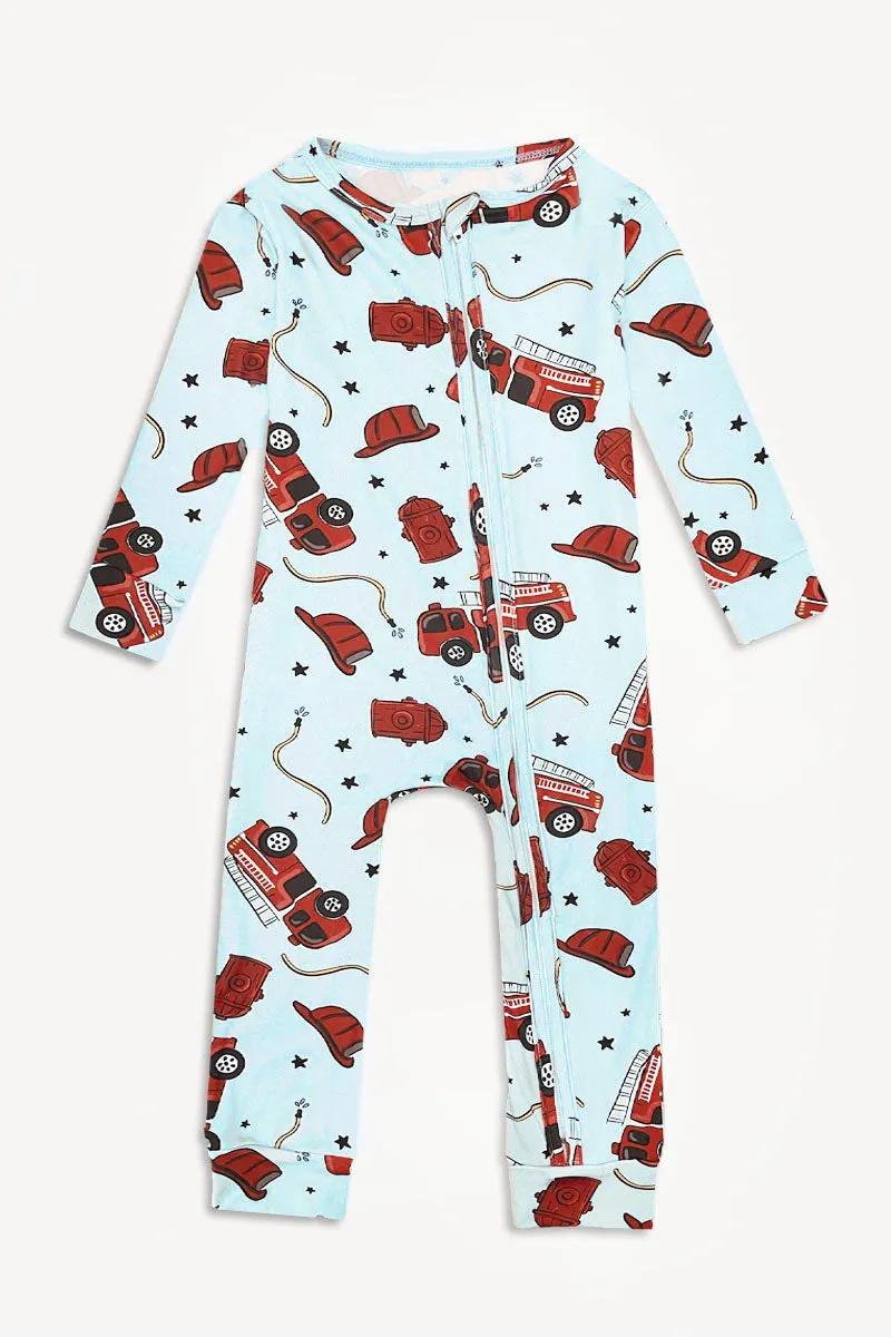 Simply Soft Footless Onesie - Firetrucks