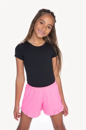 Simply Soft Ruffle Short - Neon Barbie Pink