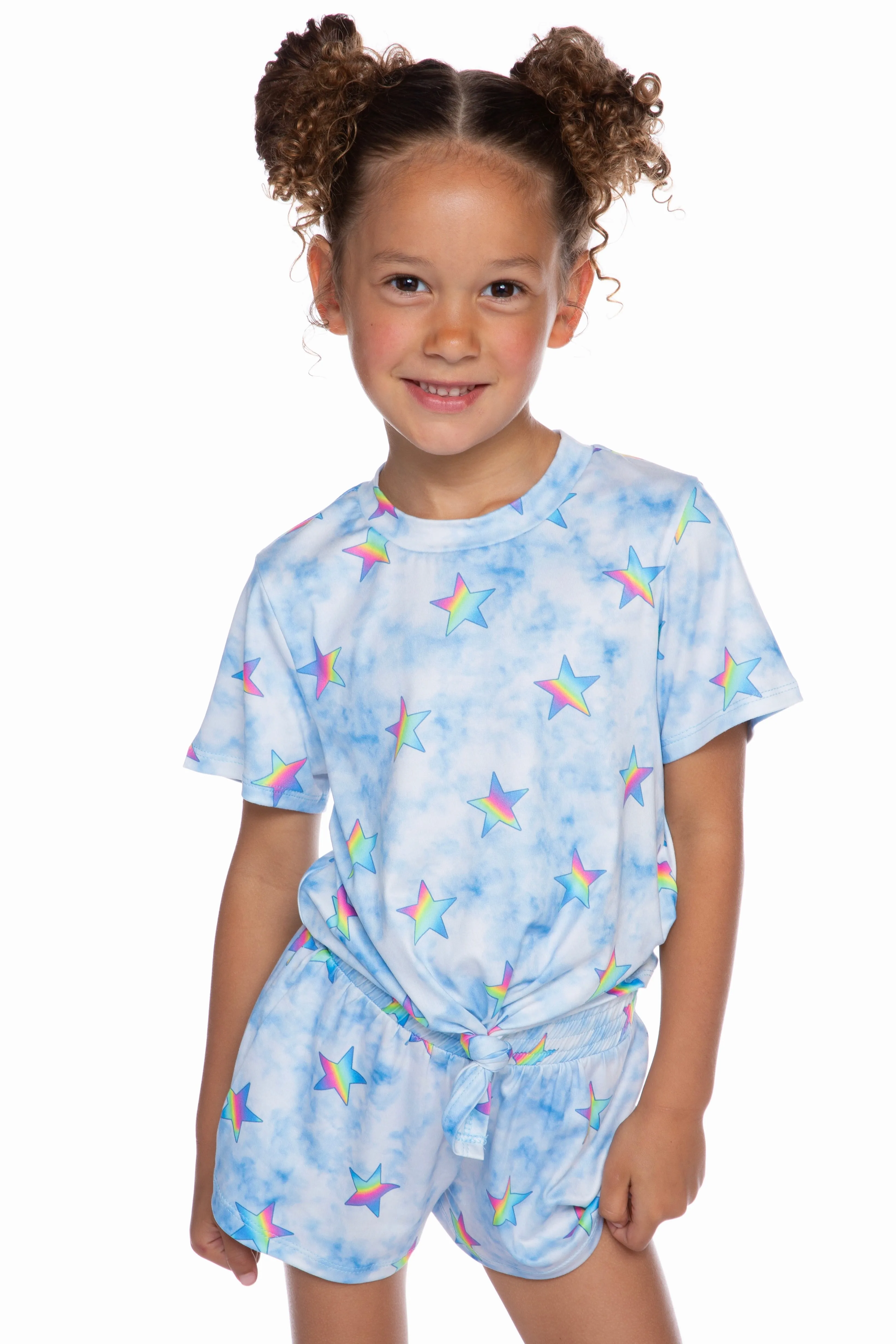 Simply Soft Smocked Short - Tie Dye Ombre Stars