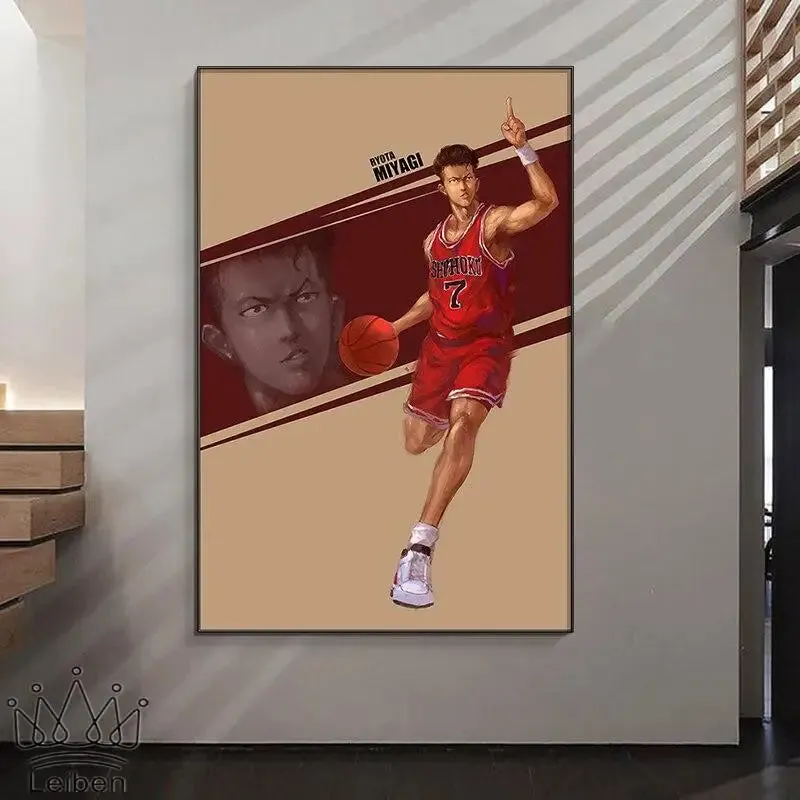 Slam Dunk Anime Retro Poster Sakuragi Hanamichi Picture Wall Art Vintage Canvas Painting