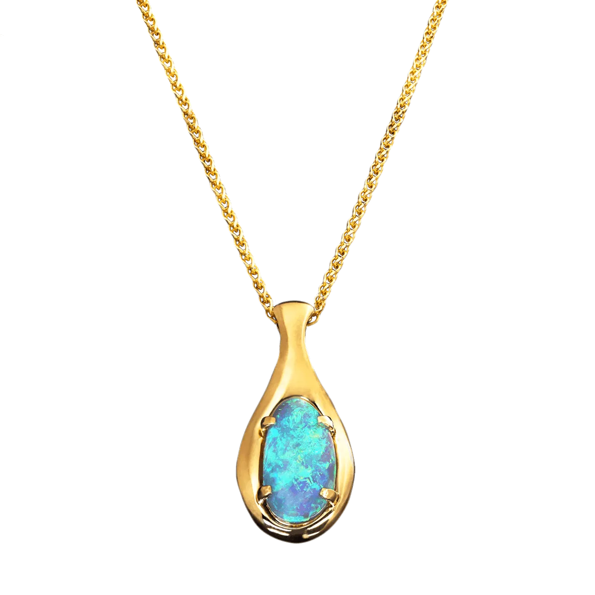 Sparkling Blue Black Opal Necklace