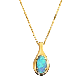 Sparkling Blue Black Opal Necklace