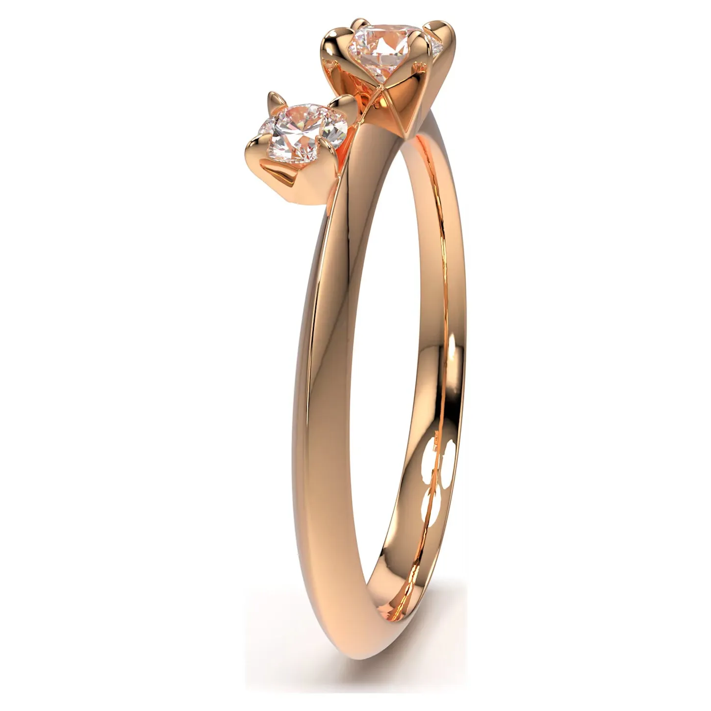 Swarovski Intimate Twin Diamond Ring 14K Rose Gold