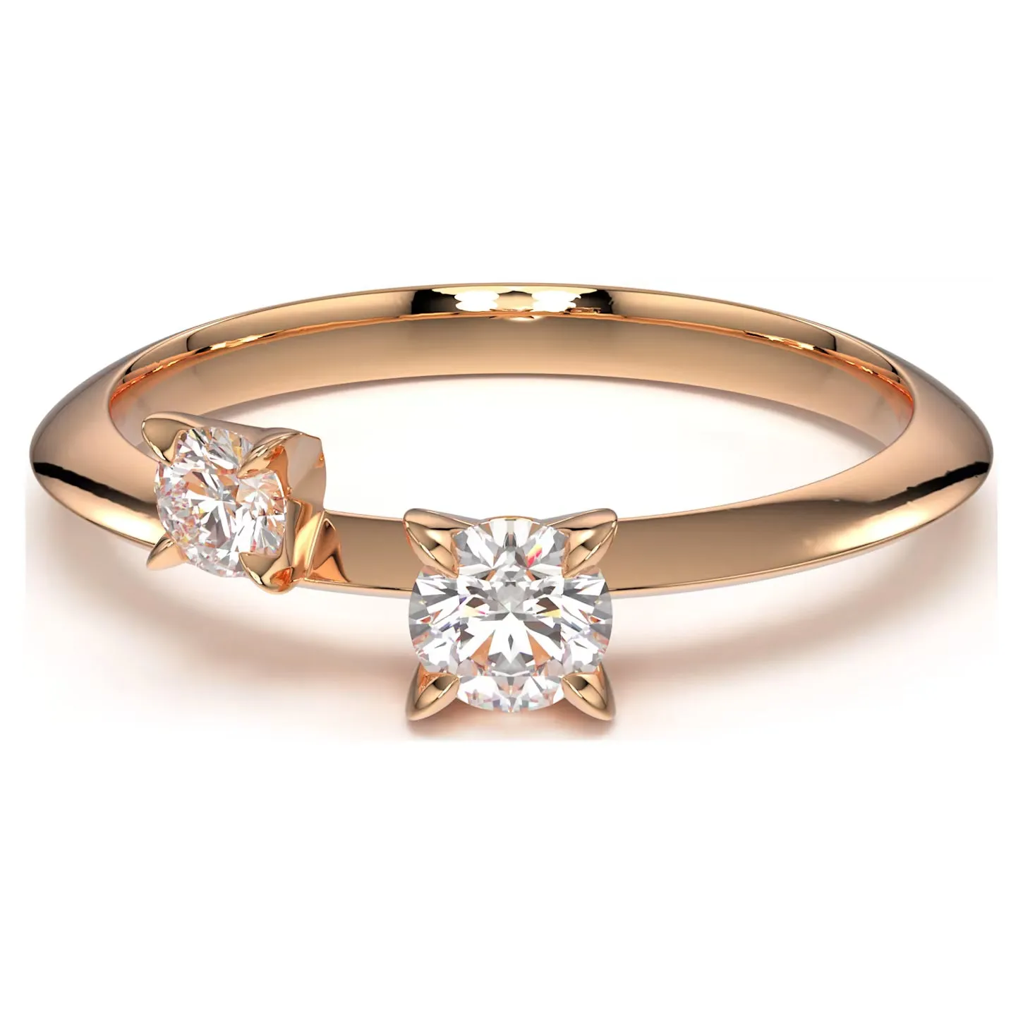 Swarovski Intimate Twin Diamond Ring 14K Rose Gold