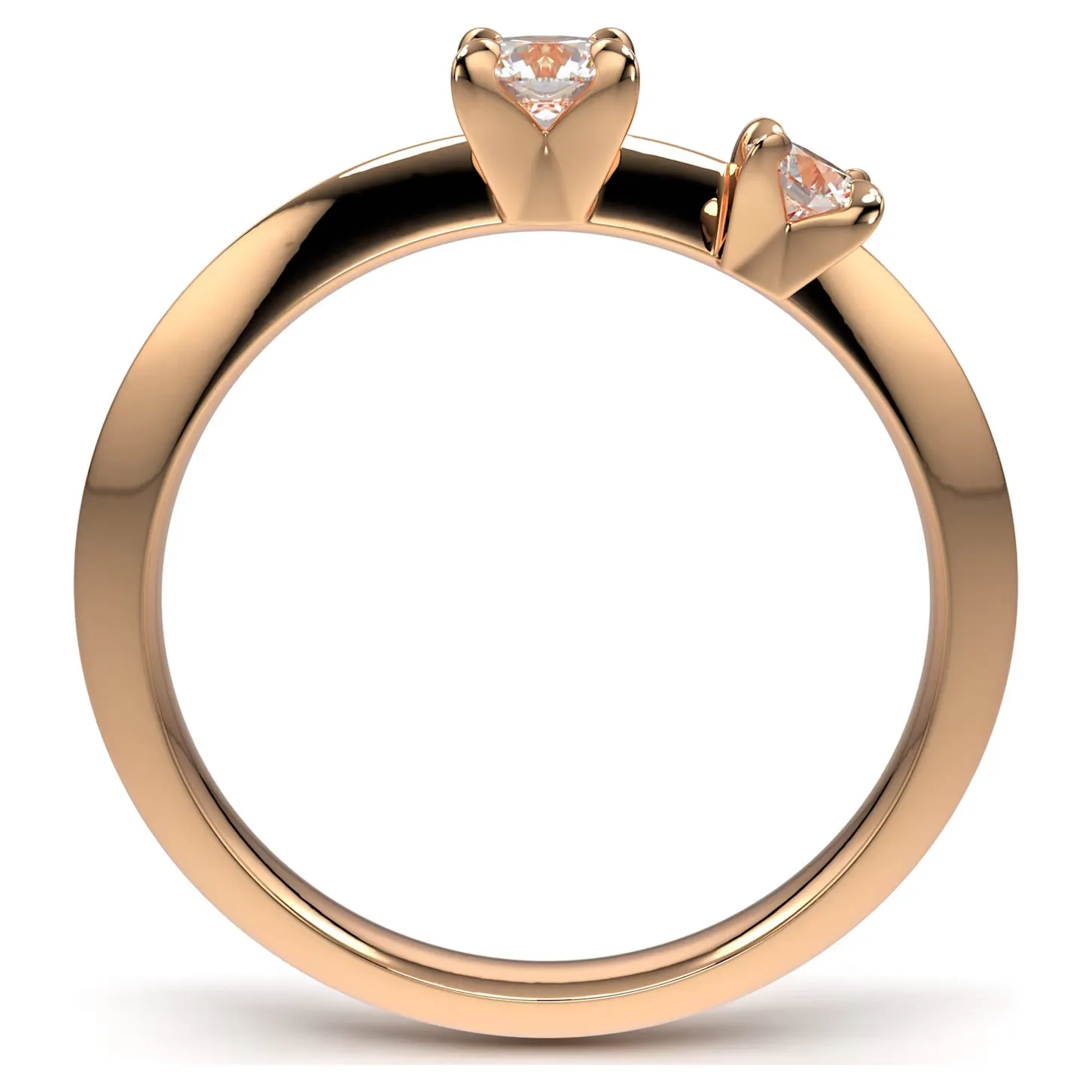 Swarovski Intimate Twin Diamond Ring 14K Rose Gold