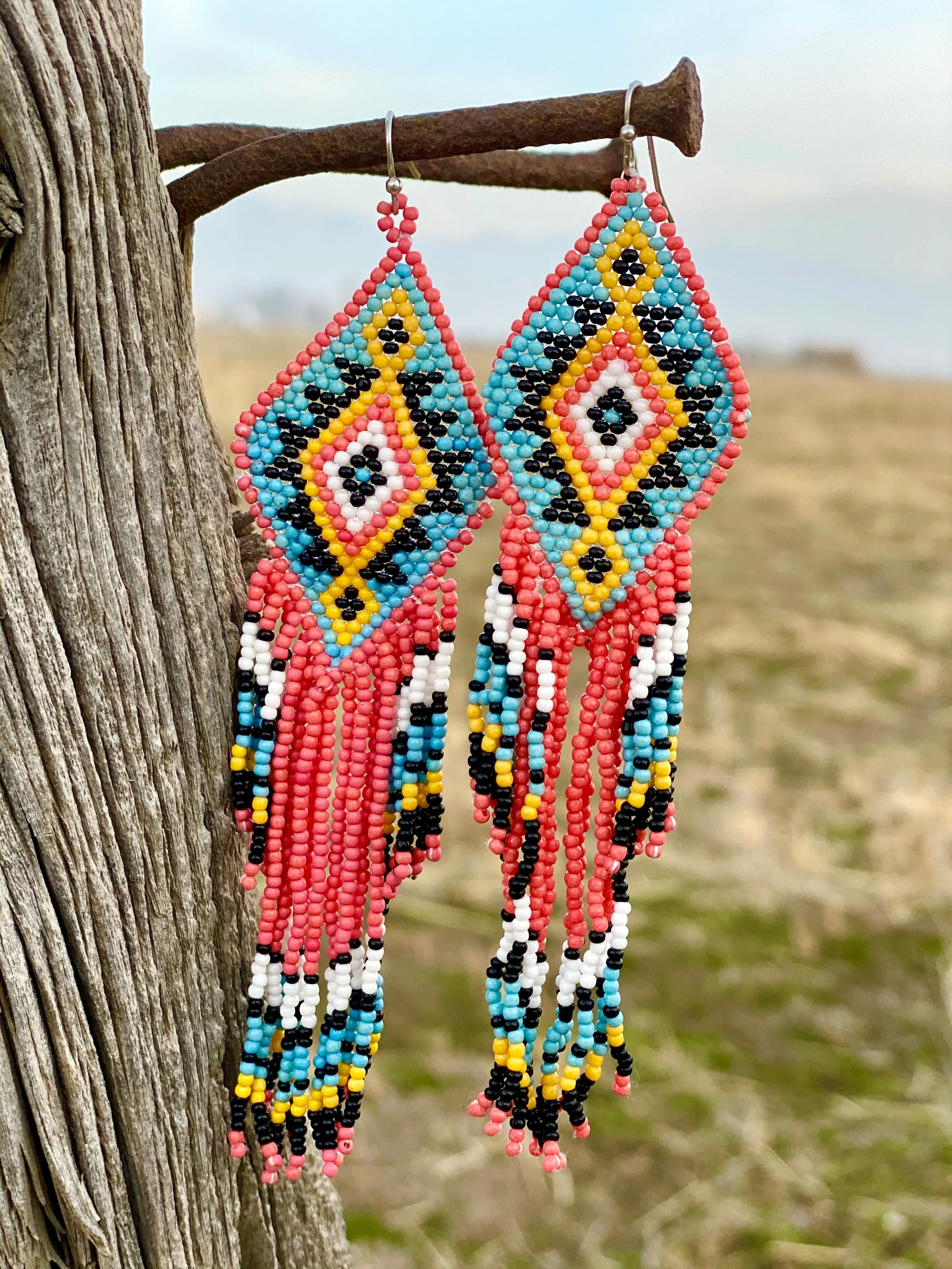 The Coral Bluffs Beaded Earrings