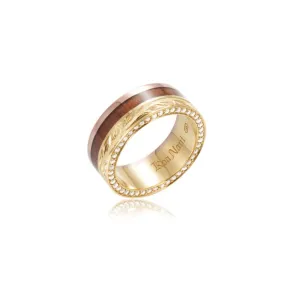 Two-Tone Koa Wood Trinity Ring