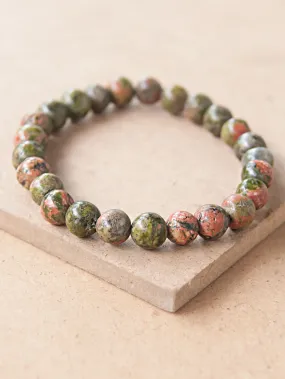 Unakite Jasper Mala Bracelet