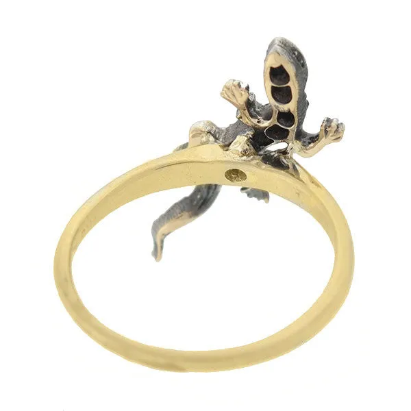 Victorian 14kt Gold & Diamond Lizard Ring