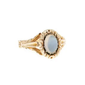 Victorian 14kt Moonstone Floral Ring