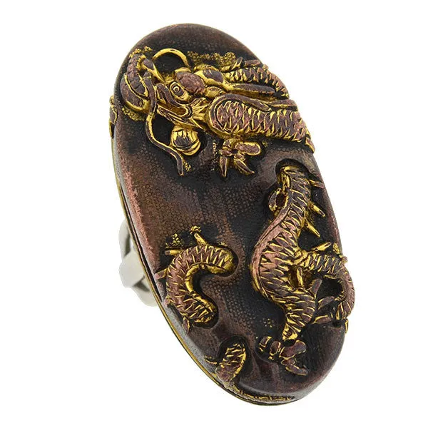 Victorian Large Mixed Metals Shakudo Dragon Ring