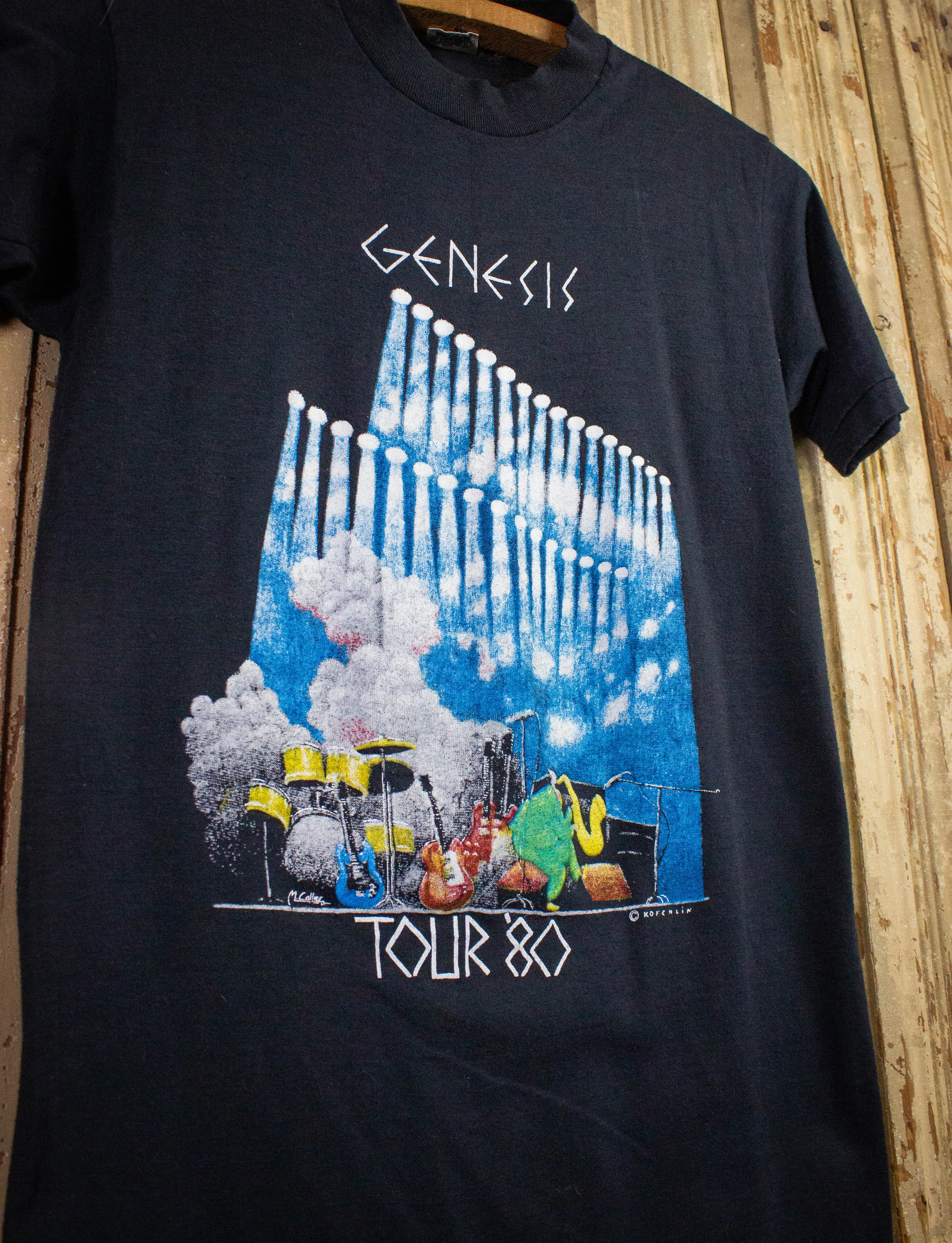 Vintage Genesis Tour Concert T Shirt 1980 Black XS