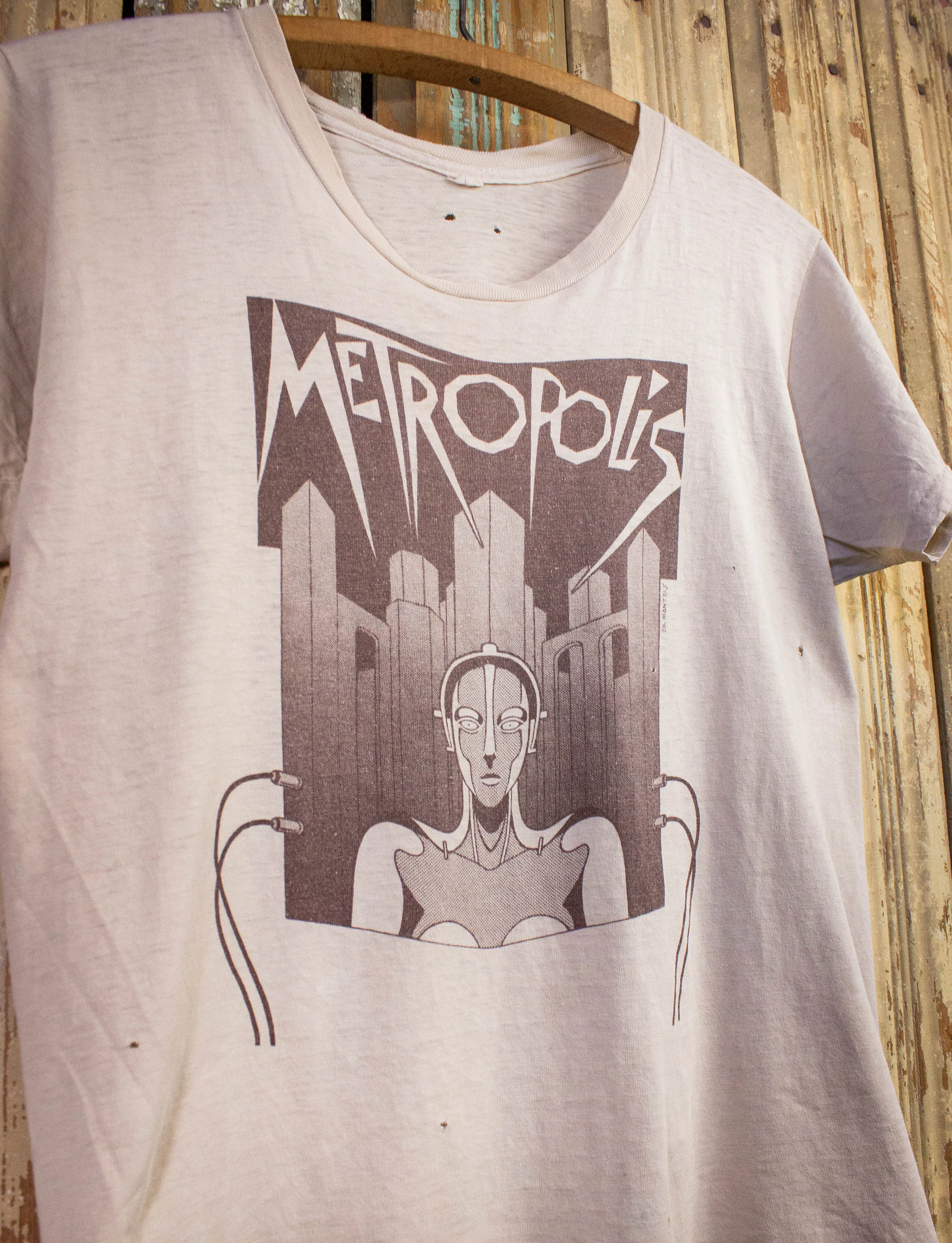 Vintage Metropolis Graphic T Shirt 70s Tan Medium