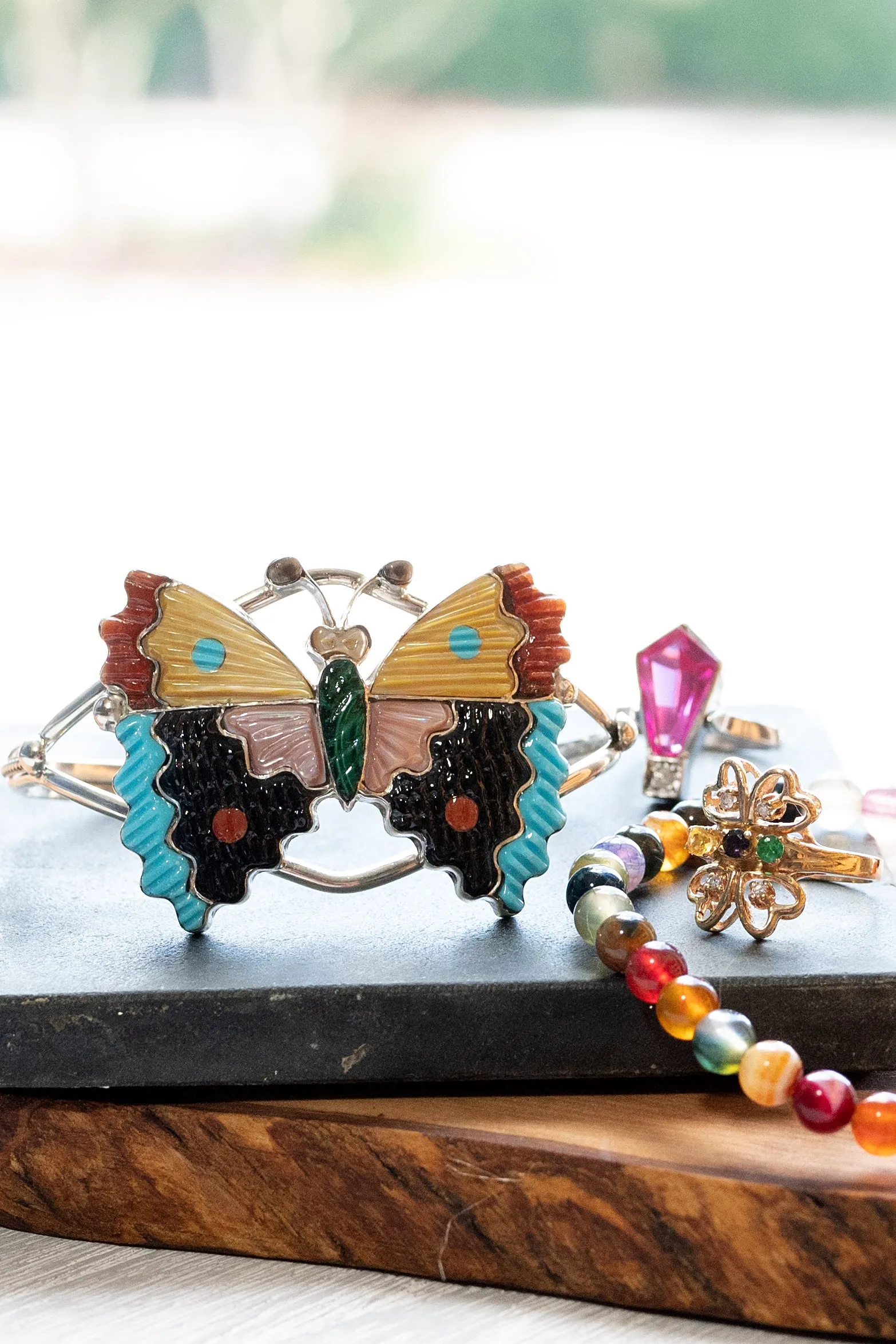 vintage native american zuni butterfly cuff