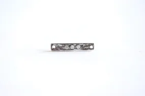 Wholesale Sterling Silver Hammered Bar Connector Charm- 925 Silver with encrusted CZ stones, Cubic Zirconia stones bar, Silver Bar Spacer Link, Bulk