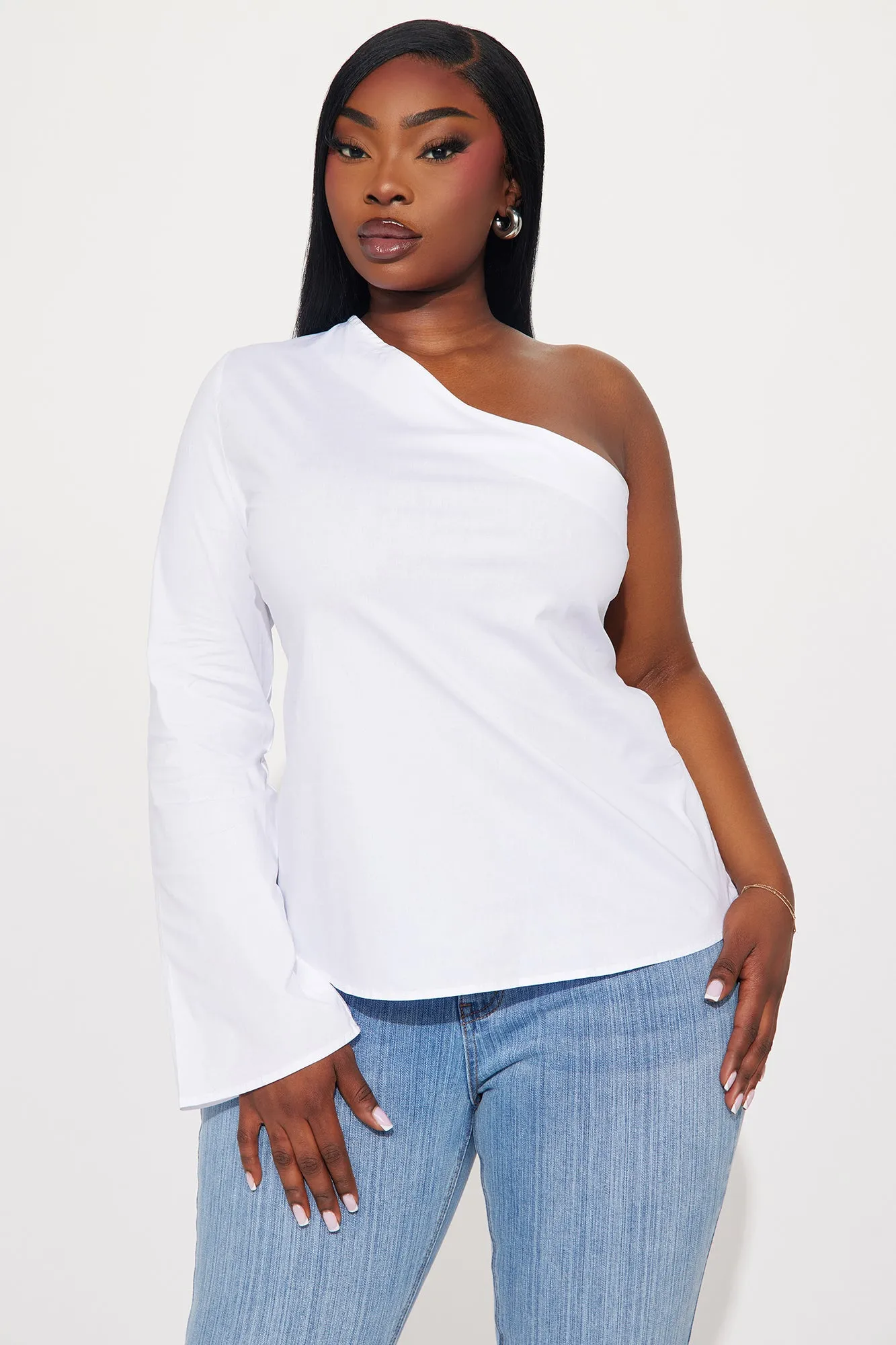 Willow Poplin Blouse Top - White