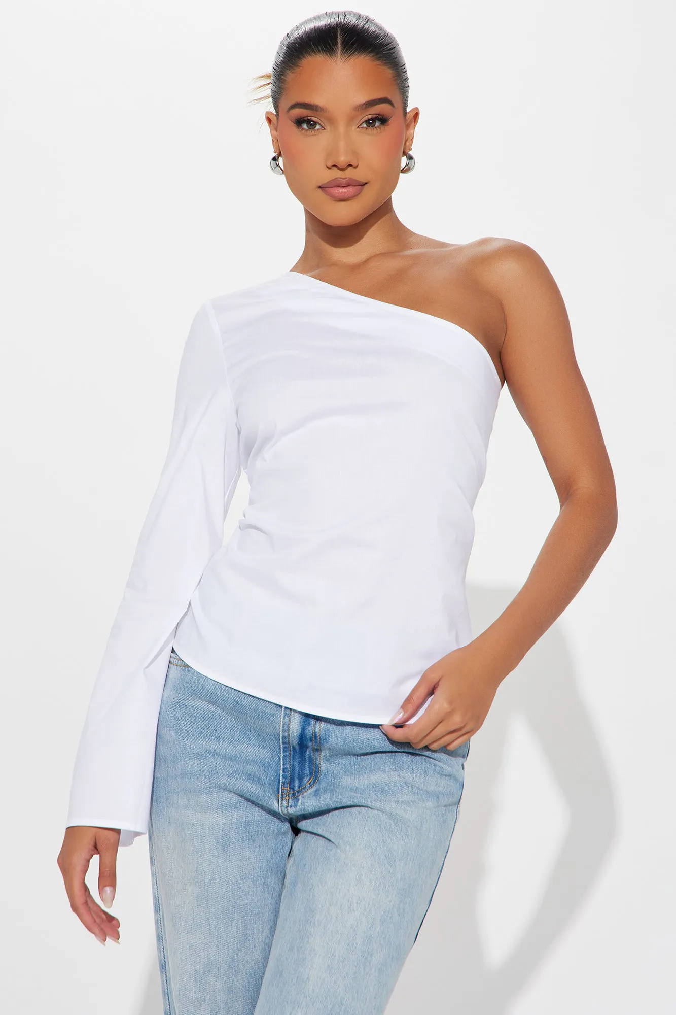 Willow Poplin Blouse Top - White