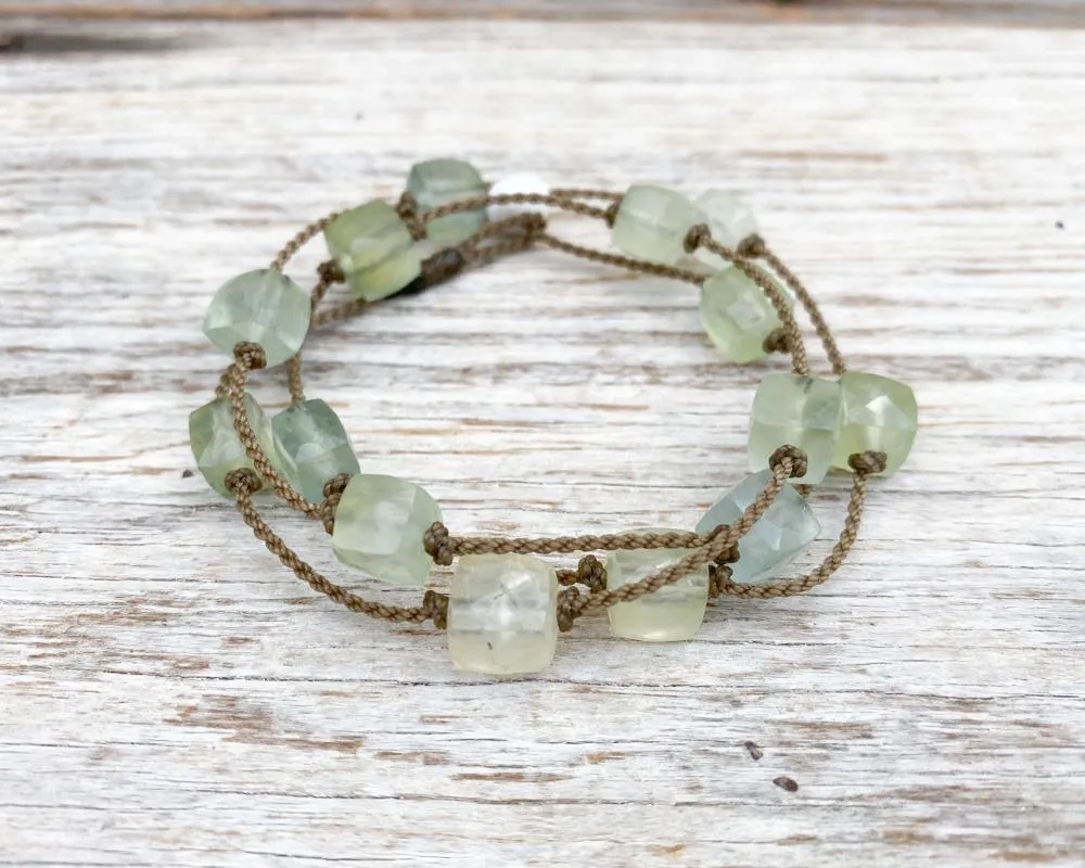 Wrap-0947-Green Prehnite Cube Large - ONLY ONE LEFT!!