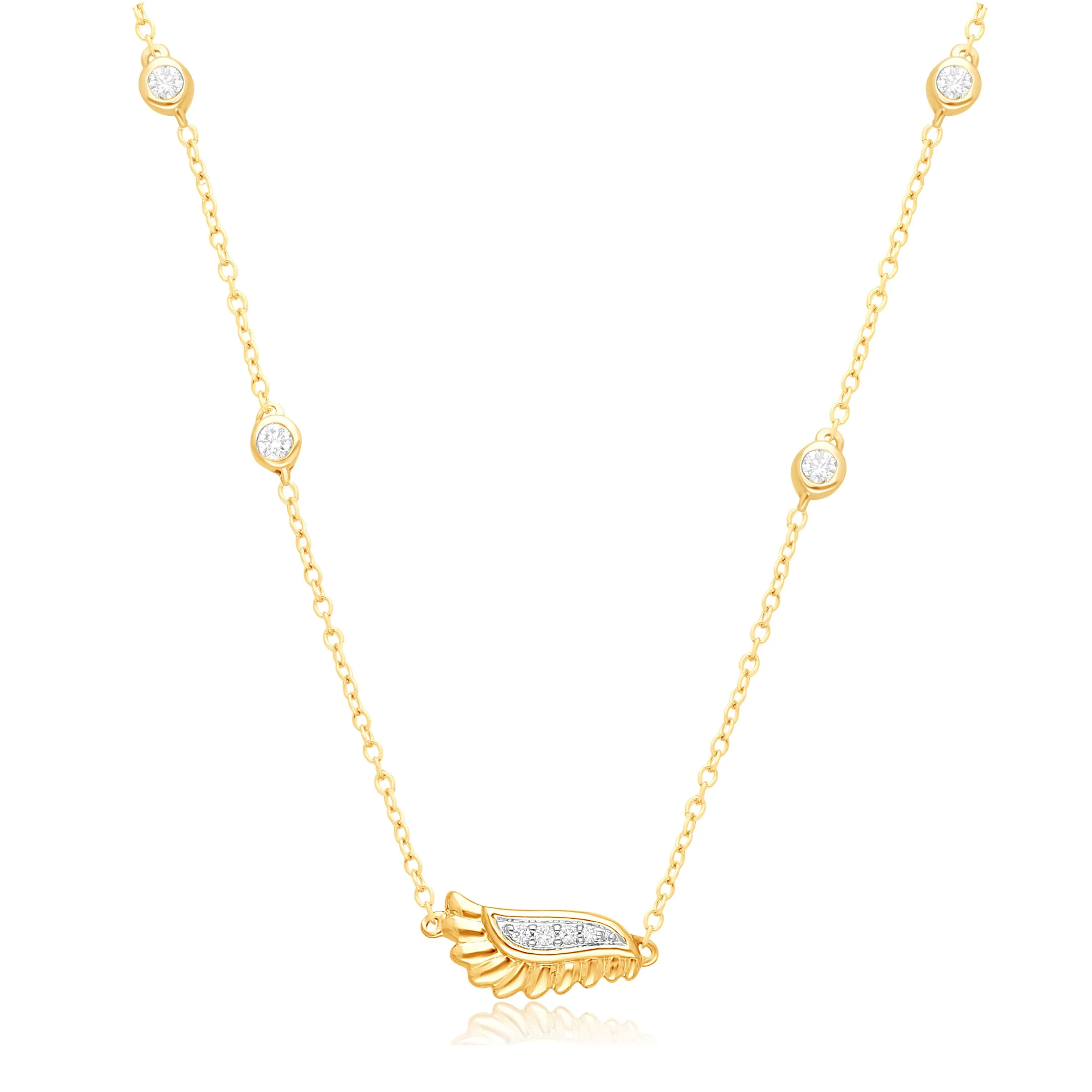 Yellow Gold White Diamond Griffiness Necklace