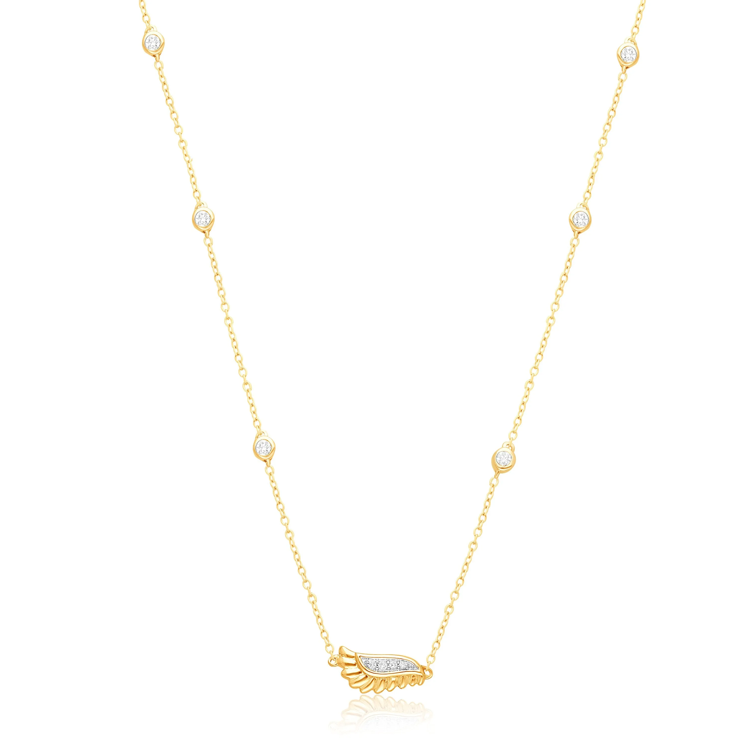 Yellow Gold White Diamond Griffiness Necklace