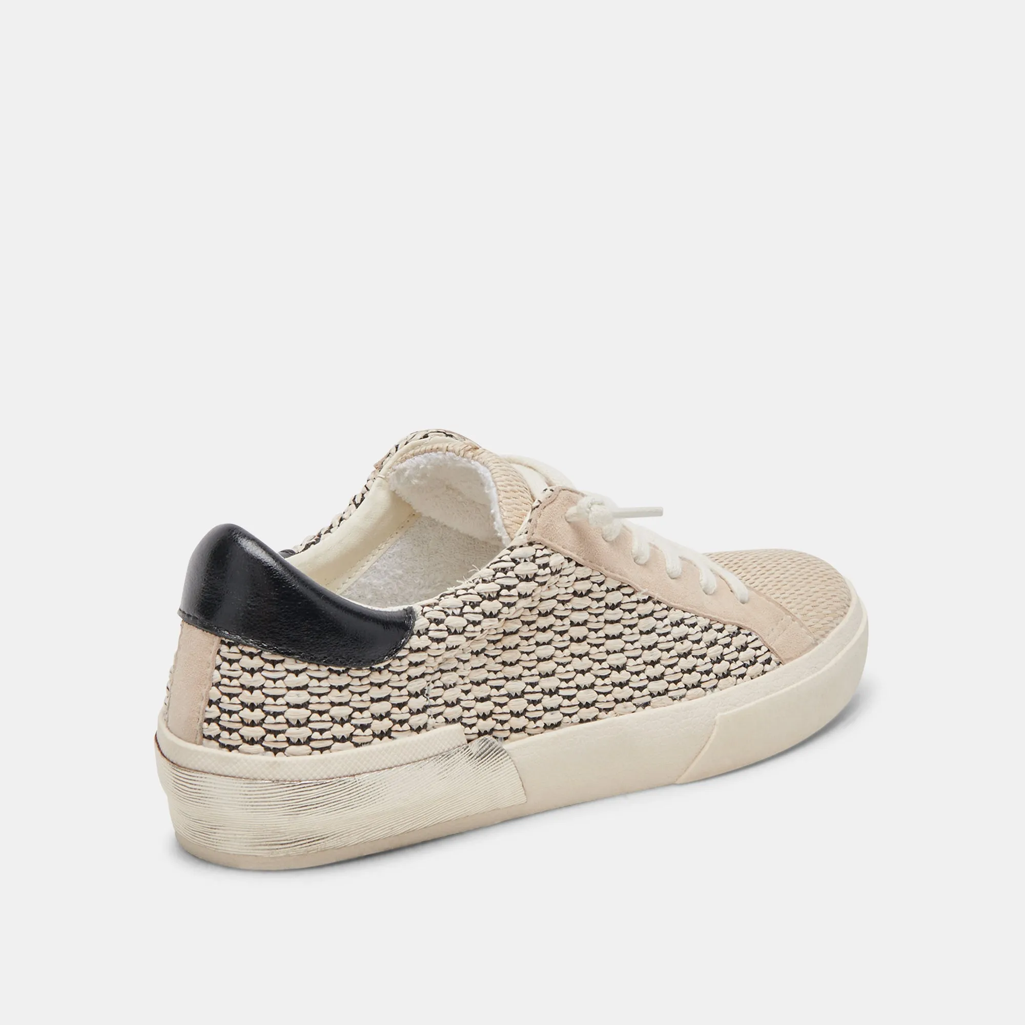 ZINA SNEAKERS BLACK NATURAL RAFFIA