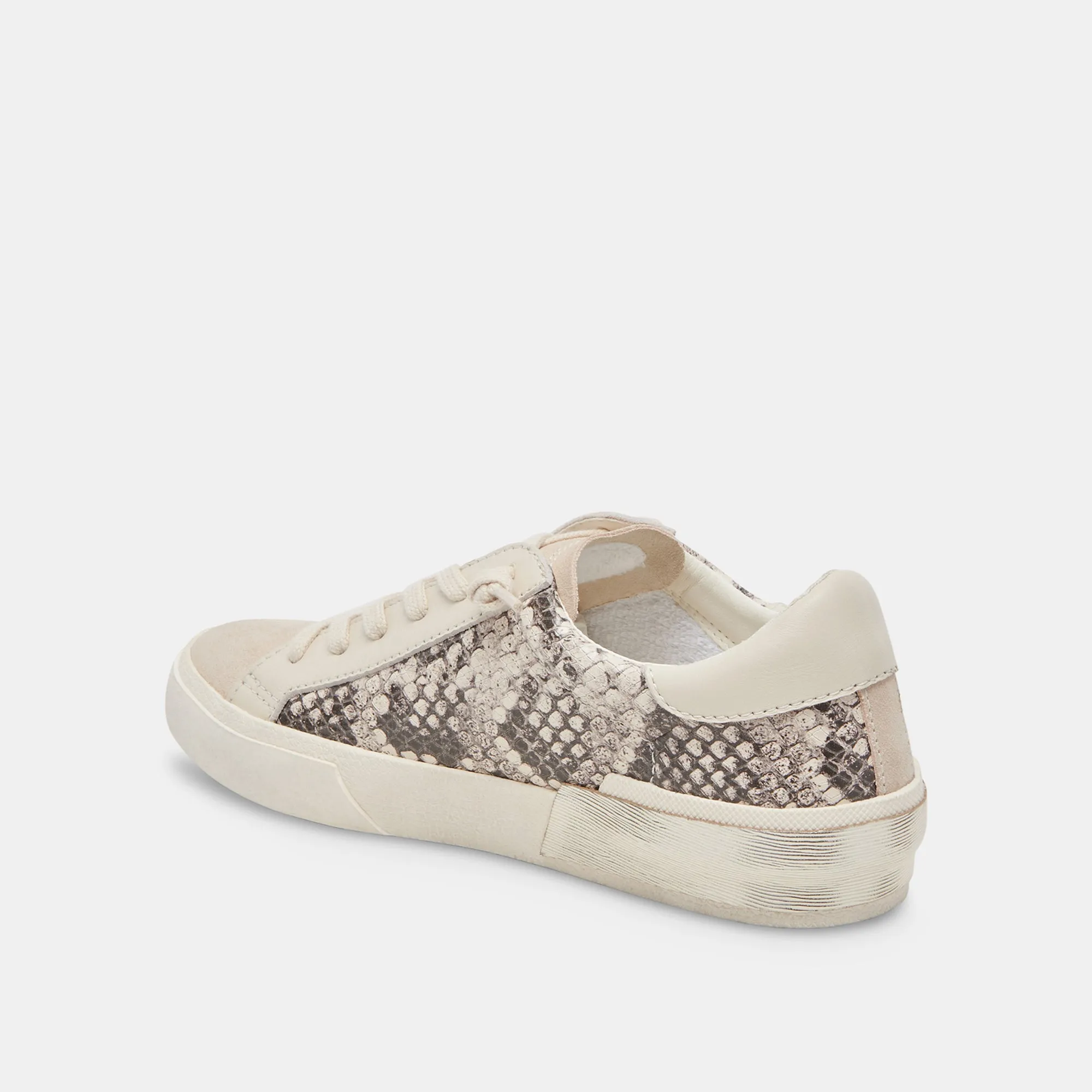 ZINA SNEAKERS BLACK WHITE EMBOSSED SNAKE